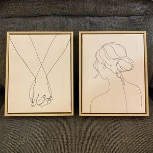 SET OF 2 Opalhouse Framed Printed Canvases